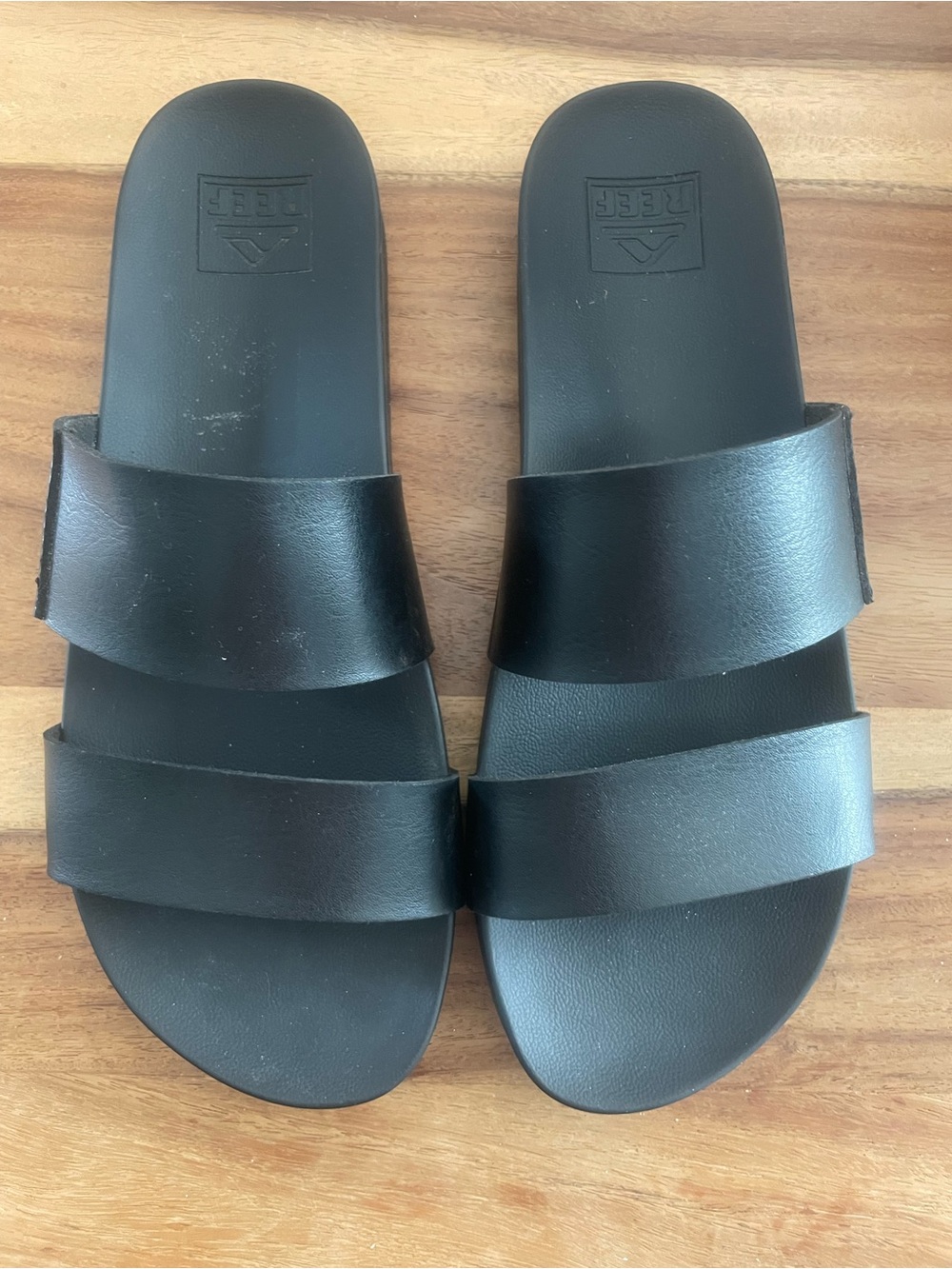 Reef Men's Black Double-Strap Slide Sandals